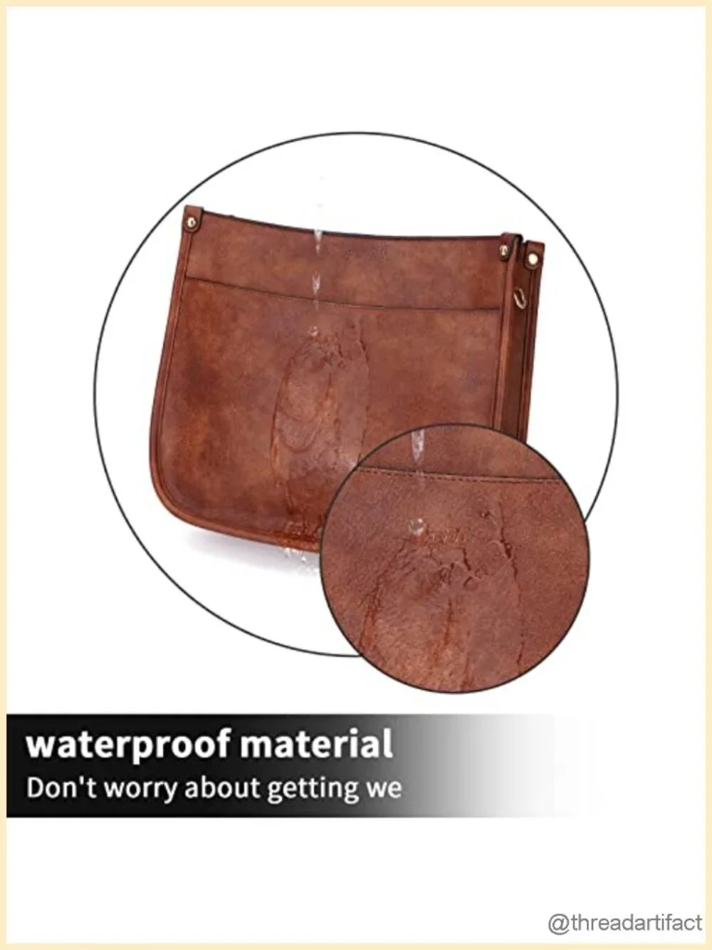Vegan Leather Hobo Crossbody Bag with 2 Adjustable Guitar Straps